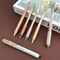 Wrapables Retractable Rollerball Pens and Highlighter Set, 0.5mm Black Gel Ink Pens for Home, Office, Stationery (Set of 6)
